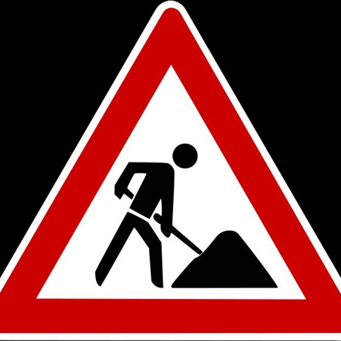 Das Bild zeigt ein Baustellenschild.