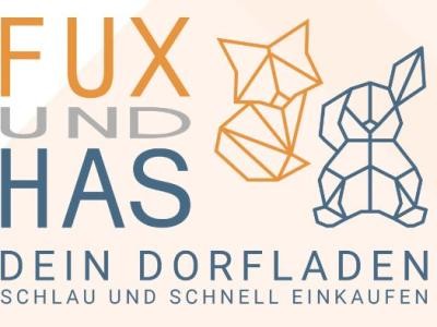 Logo des Dofladens Fux und Has in orange und blau