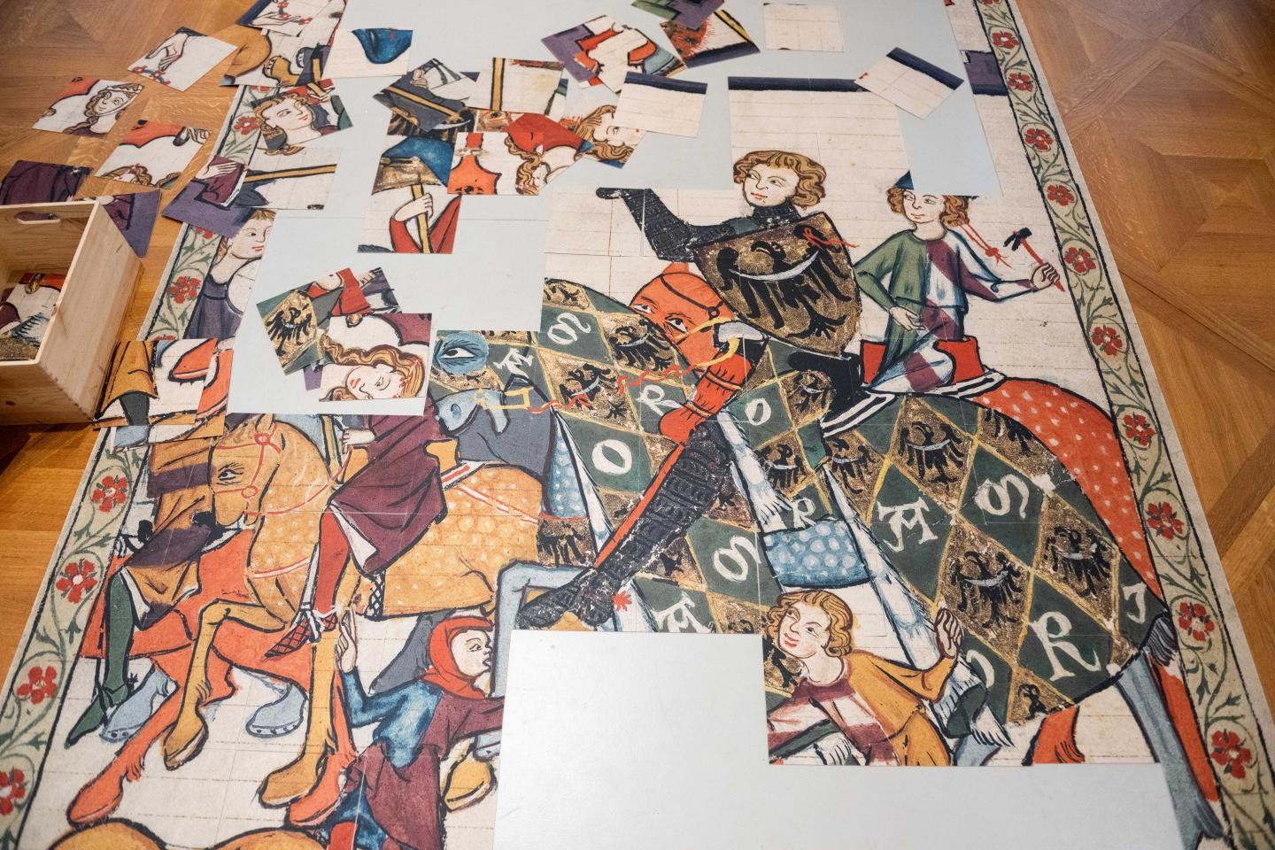 Bodenpuzzle in der Ausstellung