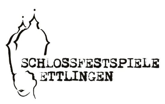 Logo Schlossfestspiele Ettlingen zwei Türme als Krone einer Damensilhouette