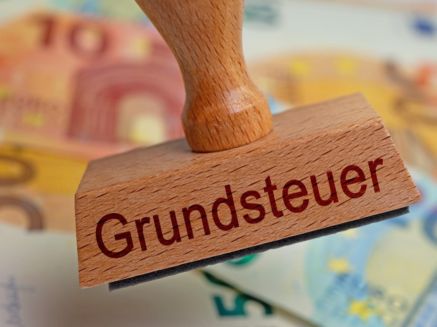Stempel mit Aufdruck Grundsteuer