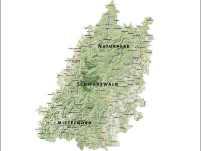 Übersichtskarte vom Naturpark Schwarzwald Mitte / Nord