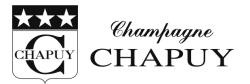 Logo Champagne Chapuy mit drei weißen Sternen
