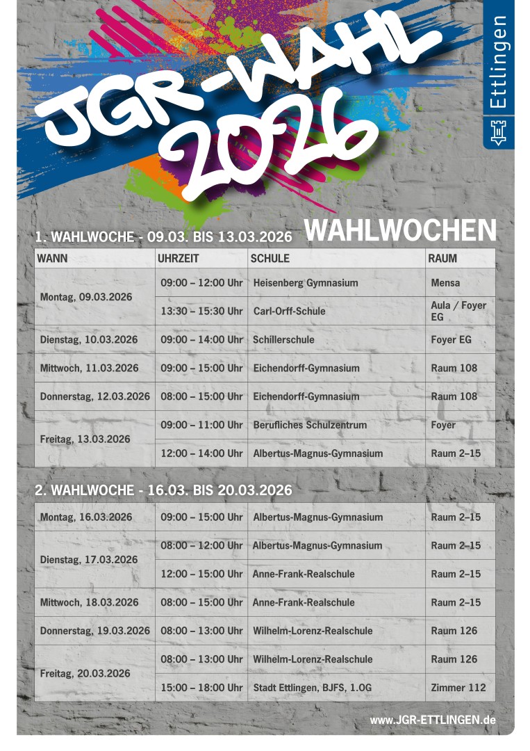 Wahlwochen Jugendgemeinderatswahl 2026