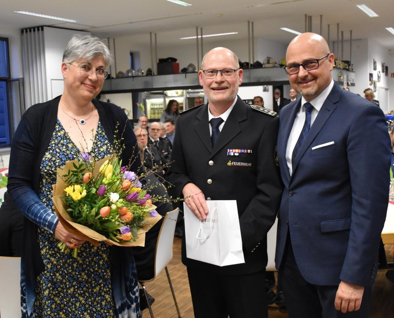 Kommandant Martin Knaus mit Frau und OB Arnold