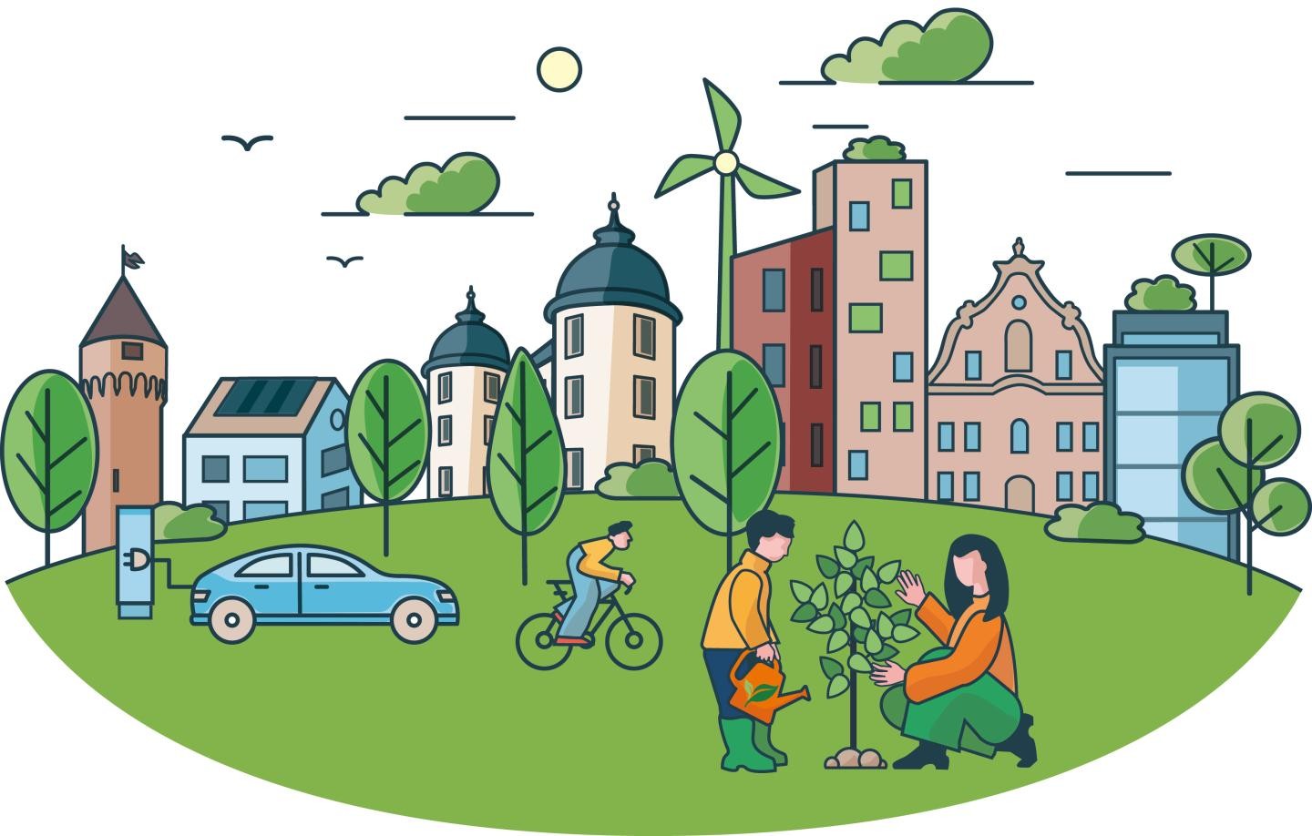 Ettlingens Stadtsilhouette für den Zukunftspreis