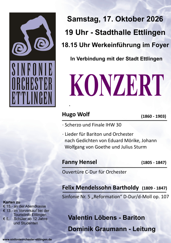 Konzert in Verbindung mit der Stadt Ettlingen