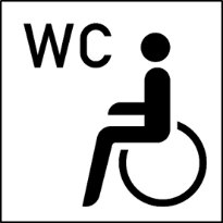 Rollstuhlfahrer und WC