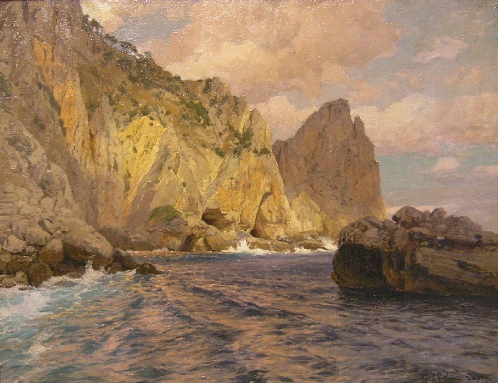 Karl Theodor Böhme. Küste vor Capri, um 1900. Karl Theodor Böhme. Küste vor Capri, um 1900.