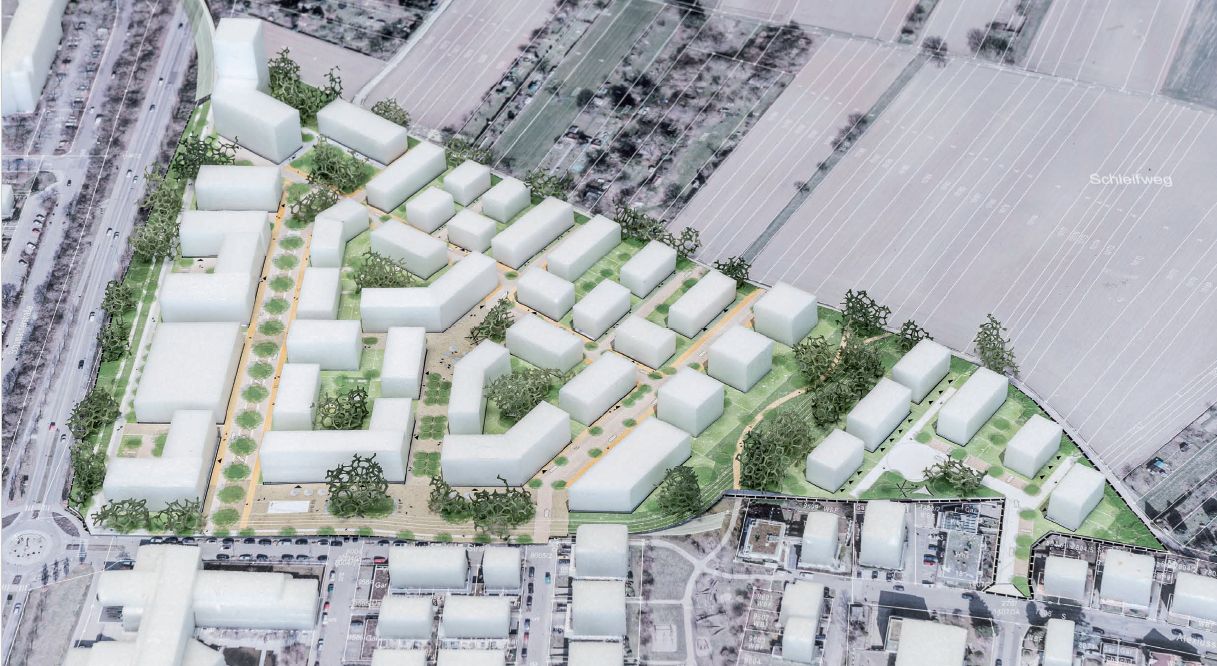 ein Plan über das künftige Baugebiet Schleifweg 