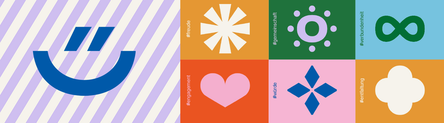 Bildmotive Kampagne Ehrenamtswoche, Smile und verschiedene Icons