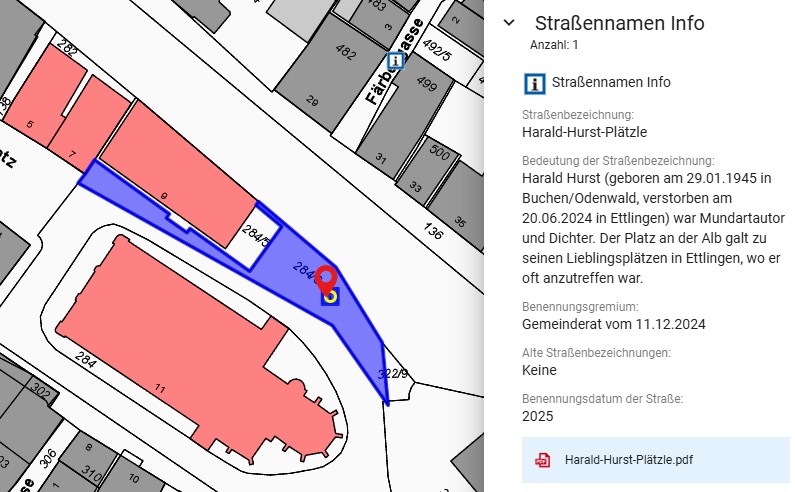 Der Lageplan des Plätzles mit Erklärungen
